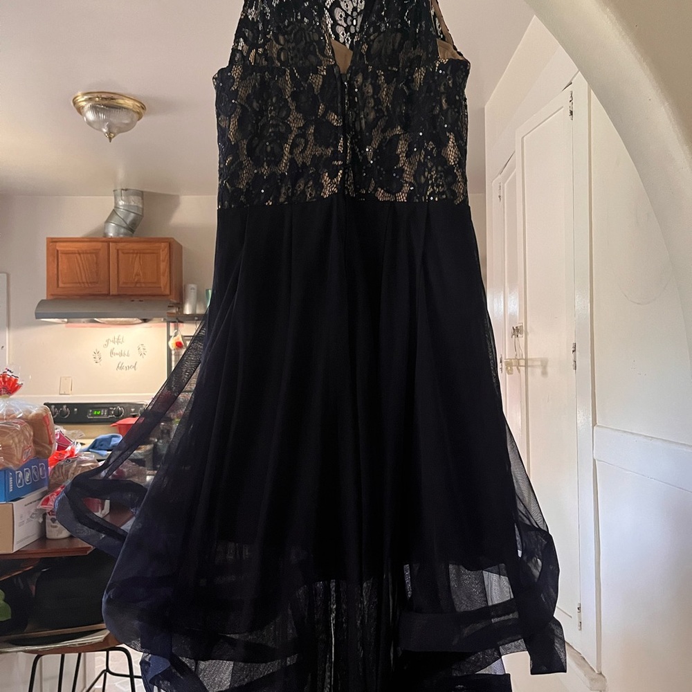 Speechless Navy and Cream Lace Dress